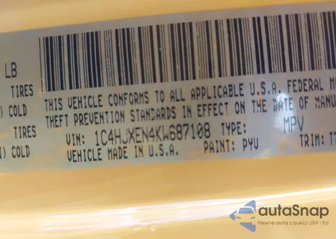 2019 Jeep Wrangler Unlimited Sahara 4X4 из США, поврежденный, VIN 1C4HJXEN4KW687108